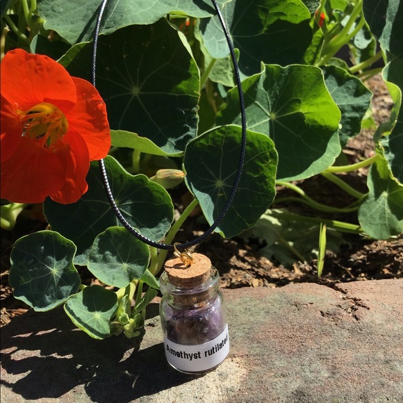 Crystals (Rutilated Amethyst) In A Bottle Mini - Picture 1 of 2